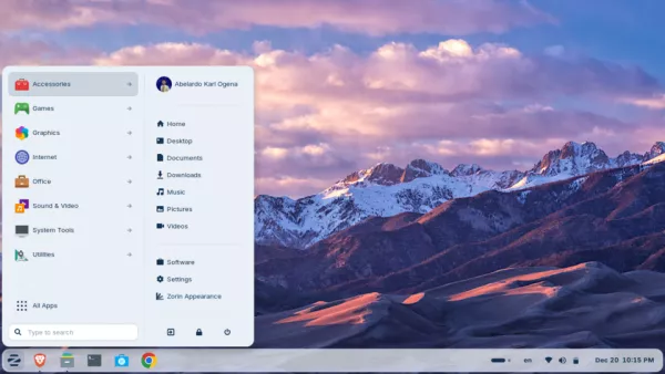 Ein Screenshot von Zorin